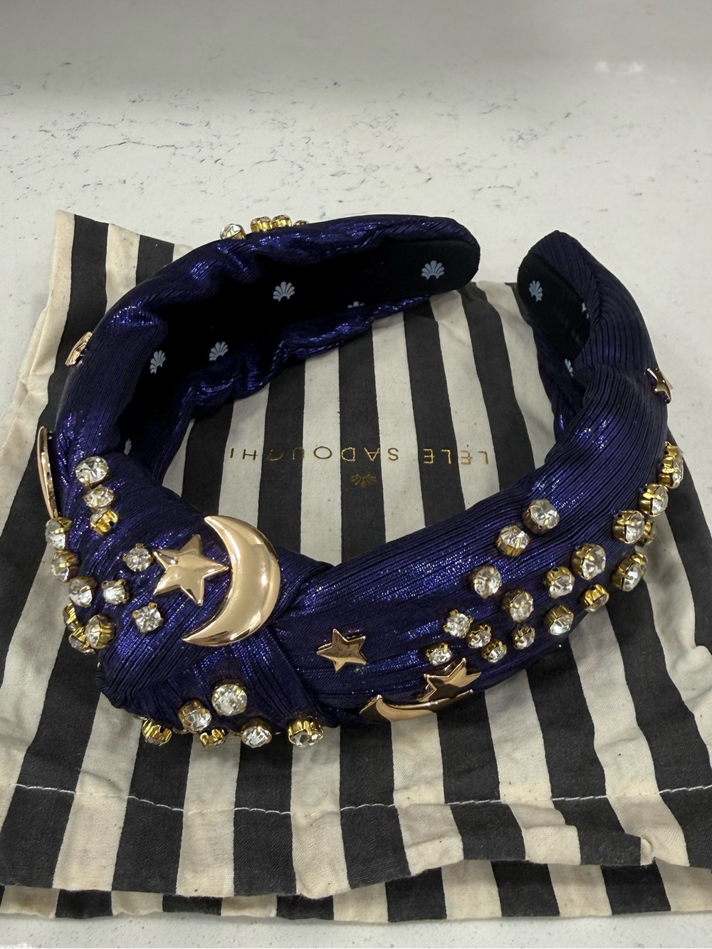 Lele Sadoughi Moon & Star Crystal Headband